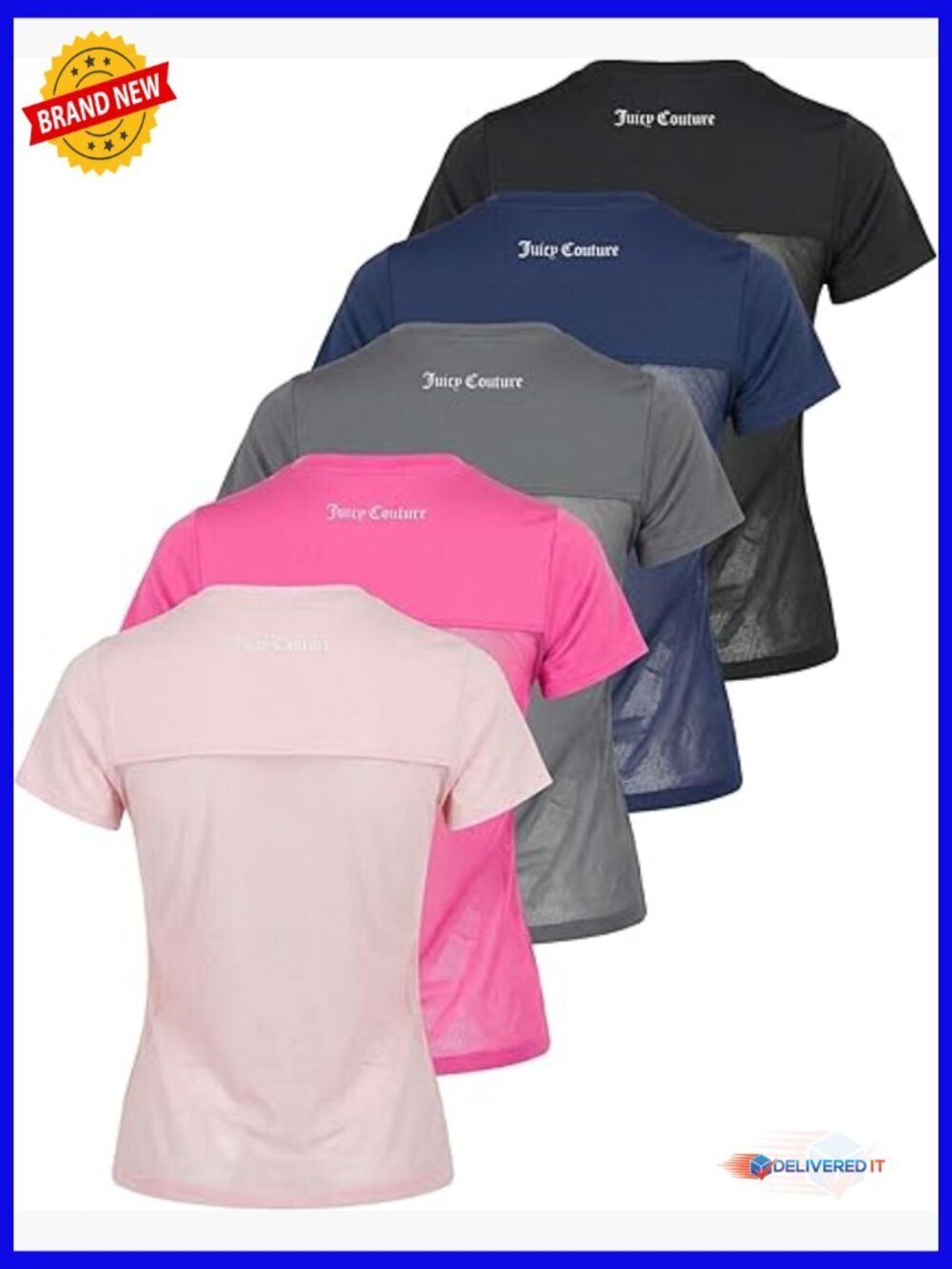 Mesh Back Short Sleeve Athletic Shirt – 5-Pack Workout Tops for Gym Yoga